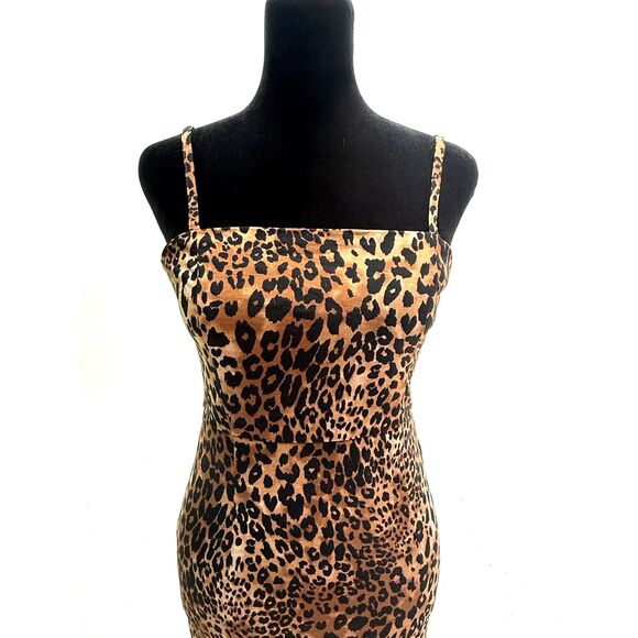 Forever 21 strappy cheetah print body con mini dress - Picture 2 of 7